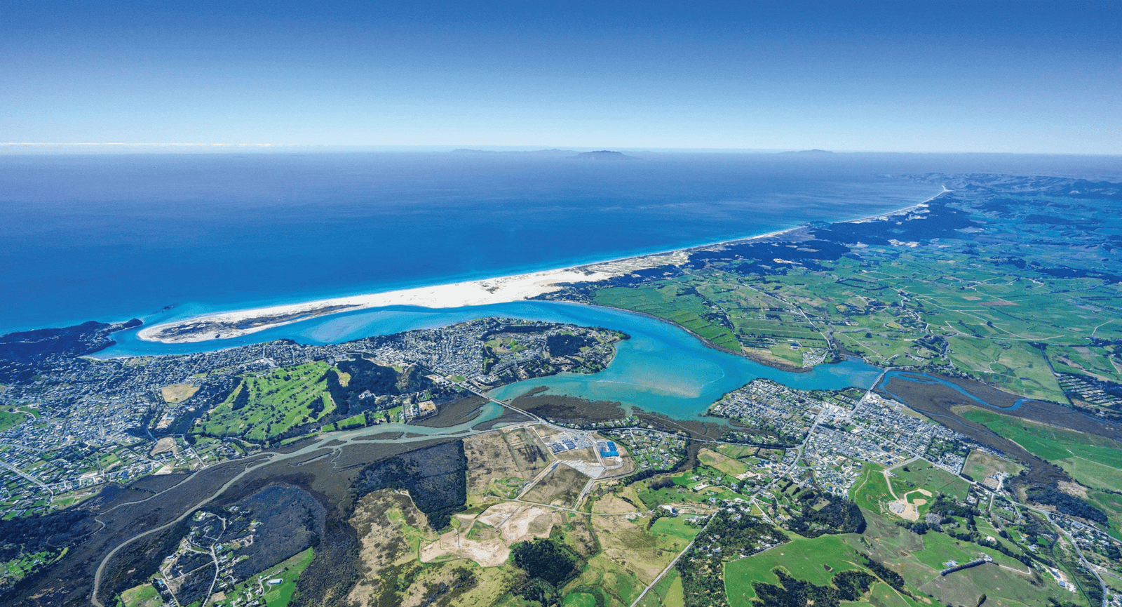 Aerial map of Mangawhai showing the location of Eighteen Black